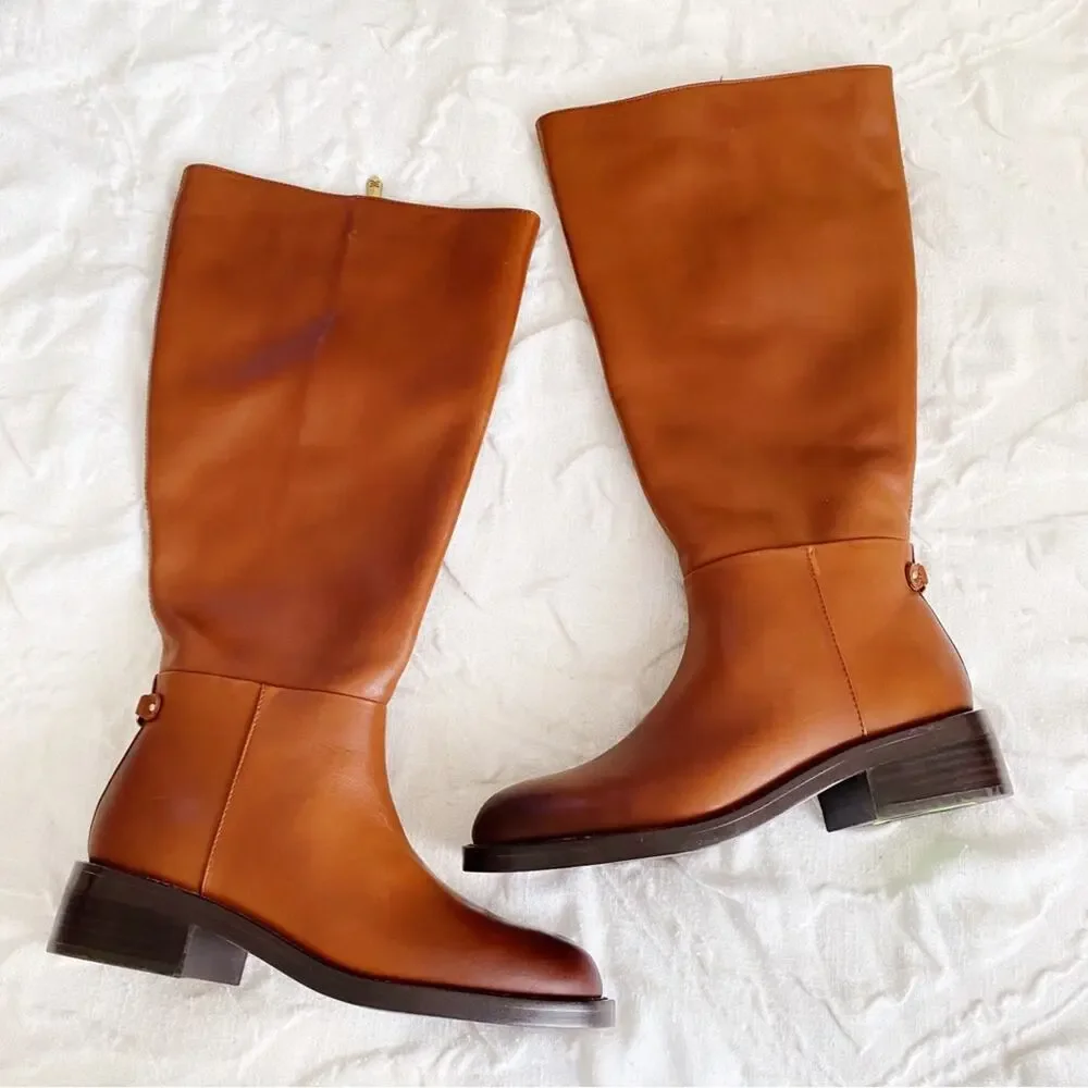Sam Edelman Mable Wide Calf Leather Tall Boots Size 6.5 New